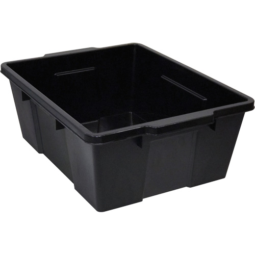 Plastic Latch Container, 15.875" W x 21" D x 7.75" H, Black Pathway Supply LP