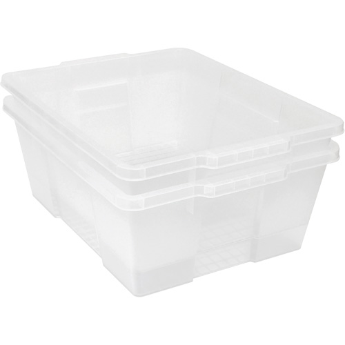 Plastic Latch Container, 15.875" W x 21" D x 7.75" H, Black Pathway Supply LP