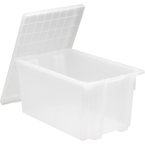 Heavy-Duty Stack & Nest Tote, 12" x 19.5" x 23.5", Clear Pathway Supply LP