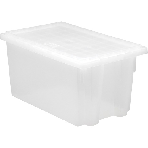 Heavy-Duty Stack & Nest Tote, 12" x 19.5" x 23.5", Clear Pathway Supply LP