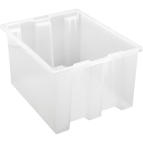 Heavy-Duty Stack & Nest Tote, 10" x 15.5" x 19.5", Clear Pathway Supply LP