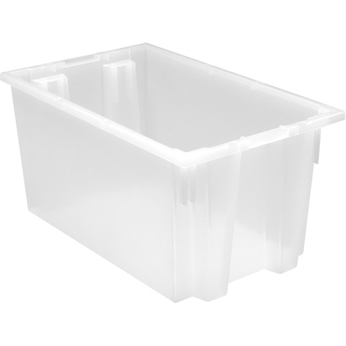 Heavy-Duty Stack & Nest Tote, 12" x 19.5" x 23.5", Clear Pathway Supply LP