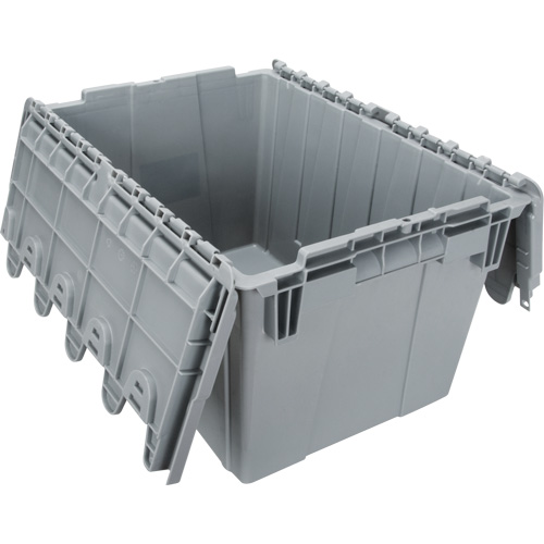 Flip Top Plastic Distribution Container, 21.65" x 15.5" x 12.5", Grey Pathway Supply LP