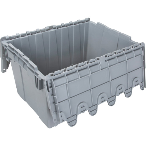 Flip Top Plastic Distribution Container, 21.65" x 15.5" x 12.5", Grey Pathway Supply LP