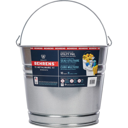 Seau, Acier galvanis&eacute;, 9 L Pathway Supply LP
