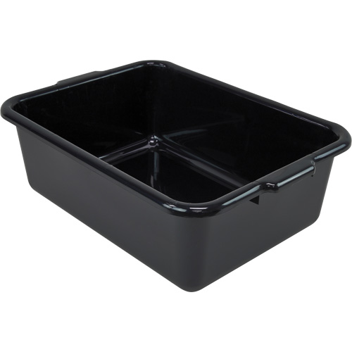 Bac d'entreposage tout usage &agrave; fond plat, 7" ha x 15" p x 21" lo, Plastique, Noir Pathway Supply LP
