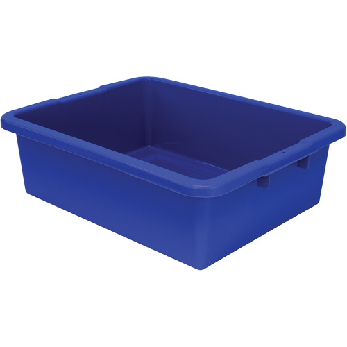 Bac d'entreposage tout usage &agrave; fond rainur&eacute;, 7" ha x 17" p x 22" lo, Plastique, Bleu Pathway Supply LP
