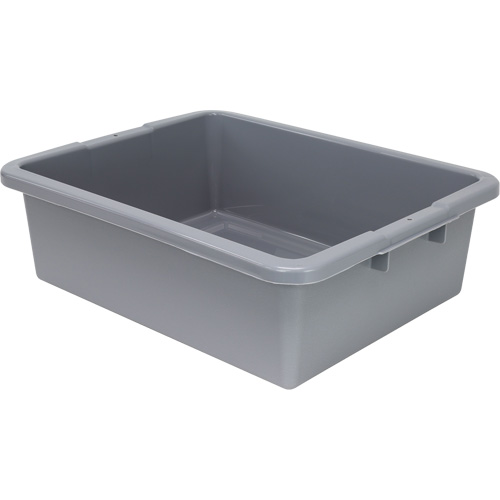 All-Purpose Ribbed-Bottom Storage Tub, 7" H x 17" D x 22" L, Plastic, Grey Pathway Supply LP