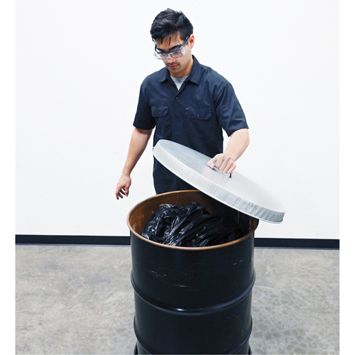 Couvercle pour baril ouvert en acier galvanis&eacute; Pathway Supply LP