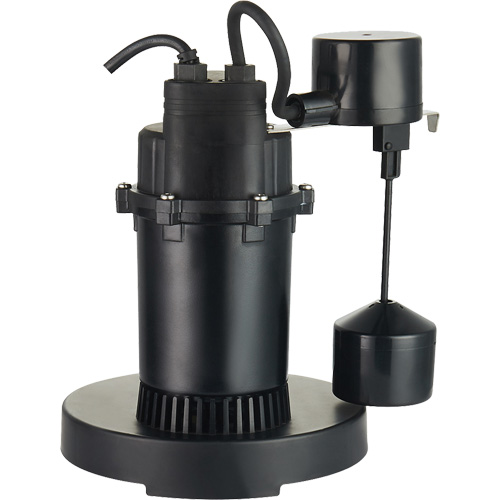 Thermoplastic Submersible Sump Pump, 2560 GPH, 115 V, 4.6 A, 1/3 HP Pathway Supply LP