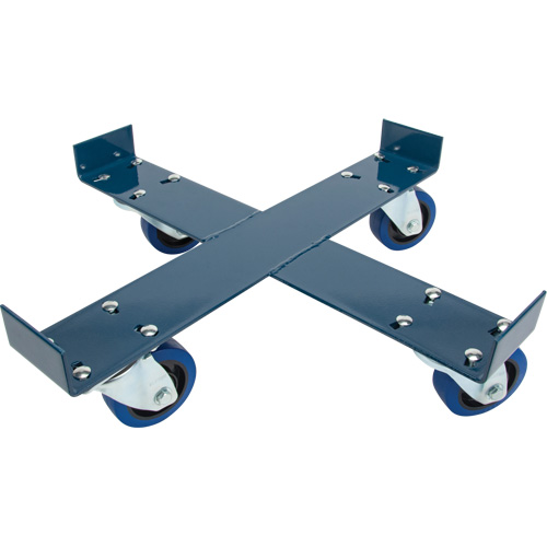 Drum Dolly, Steel, 1400 lbs. Capacity, 24" Diameter, Blue Elastic Casters Pathway Supply LP