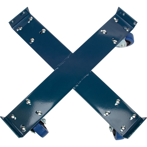 Drum Dolly, Steel, 1400 lbs. Capacity, 24" Diameter, Blue Elastic Casters Pathway Supply LP