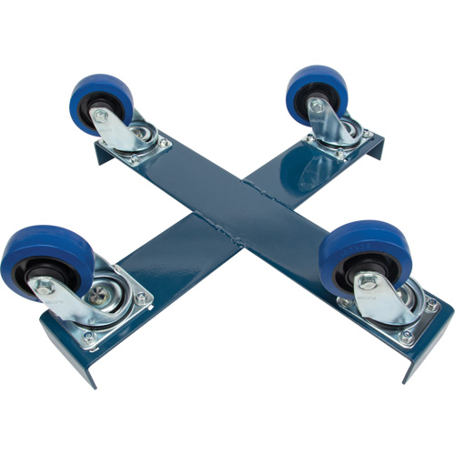 Drum Dolly, Steel, 1400 lbs. Capacity, 24" Diameter, Blue Elastic Casters Pathway Supply LP
