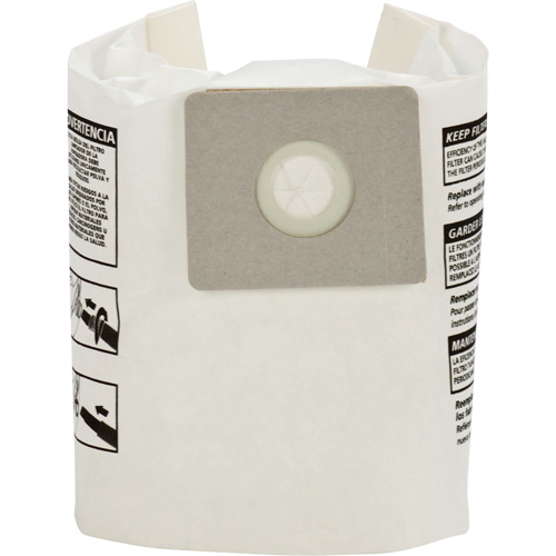 Sacs filtrants pour d&eacute;bris secs jetables de type A, 1 - 1,5 gal. US Pathway Supply LP