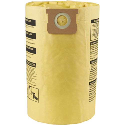 Sacs filtrants pour d&eacute;bris secs jetables &agrave; haute efficacit&eacute; de type J, 15 - 22 gal US Pathway Supply LP