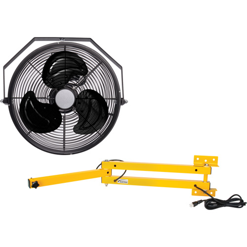 Trousse de ventilateur pour poste de travail industriel avec bras double verrouillable, Industriel, 3 vitesses, Diam&egrave;tre de 12" Pathway Supply LP