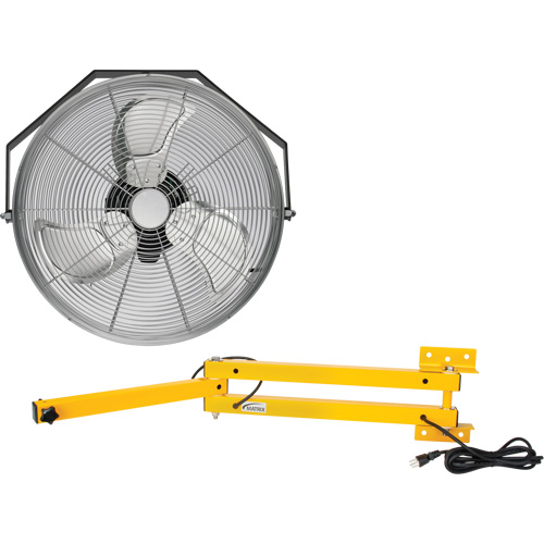 Industrial Workstation Fan Kit with Double Locking Arm, 18" Dia., 3 Speeds Pathway Supply LP