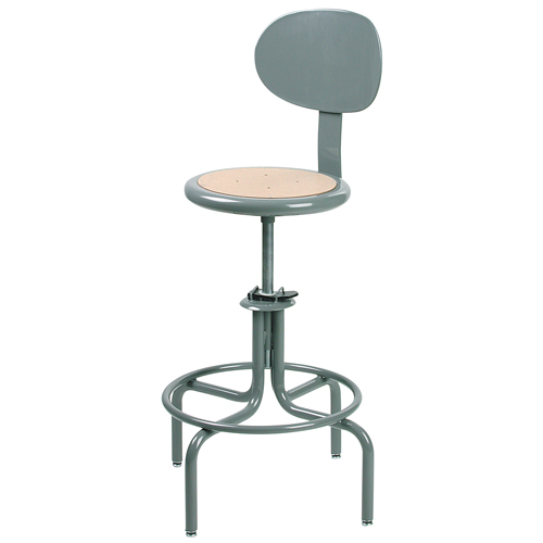 600 Series Stool, Stationary, Adjustable, 22" - 28", Steel/Masonite Seat, Grey Pathway Supply LP