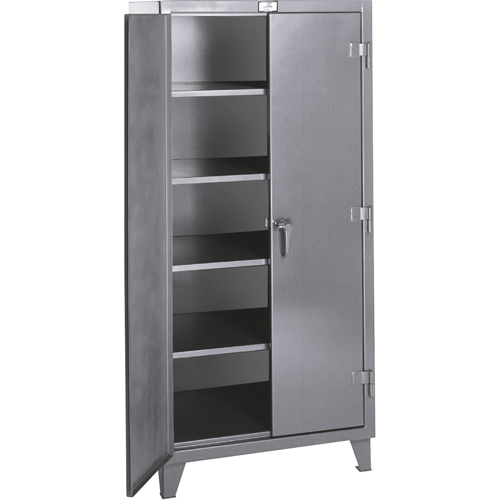 Rough & Tough Storage Cabinets, Steel, 4 Shelves, 72" H x 72" W x 24" D, Grey Pathway Supply LP