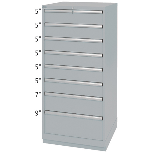 Armoires de rangement avec tiroirs, 8 tiroirs, 28-1/4" la x 28-1/2" p x 59-1/2" h, Gris Pathway Supply LP