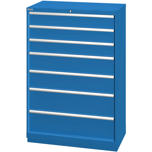 Armoires de rangement avec tiroirs, 7 tiroirs, 40-1/4" la x 22-1/2" p x 59-1/2" h, Bleu brillant Pathway Supply LP
