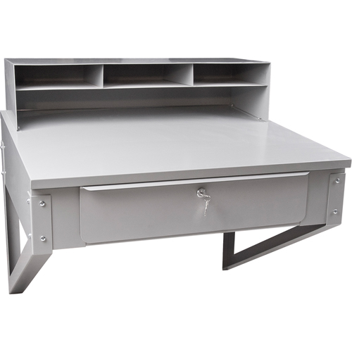 Wall-Mounted Shop Desk, 34-1/2" W x 28" D x 31" H, Grey Pathway Supply LP