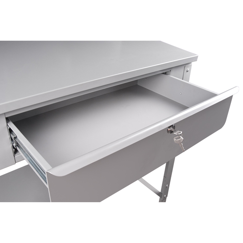 Open Floor Style Shop Desk, 34-1/2" W x 30" D x 53" H, Grey Pathway Supply LP