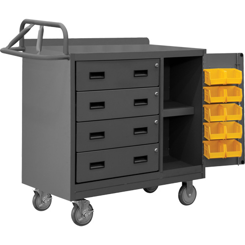 Mobile Workbench Cabinet with Bins, Steel Surface Pathway Supply LP