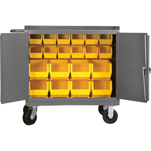 Armoire d'&eacute;tabli mobile avec bacs, Acier Surface Pathway Supply LP