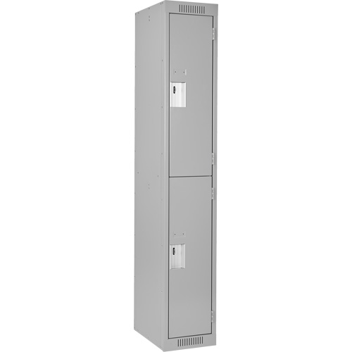 Casiers Clean Line, 2 niveaux, 12" x 18" x 72", Acier, Gris, Rivet (assembl&eacute;) Pathway Supply LP