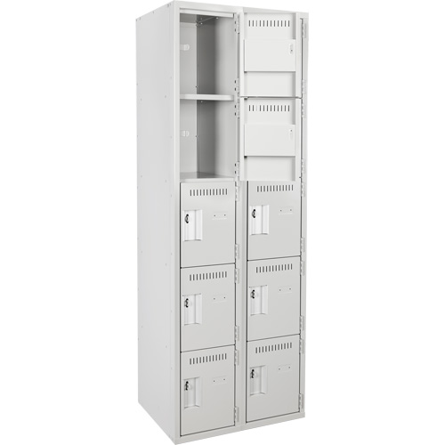 Assembled Clean Line Personal Effects Lockers, 5 -tier, Bank of 2, 12" x 72" x 24", Steel Pathway Supply LP