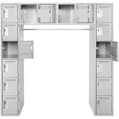 Assembled Archettes Clean Line Economy Lockers, 16 -tier, Bank of 3, 18" x 72" x 12", Steel Pathway Supply LP