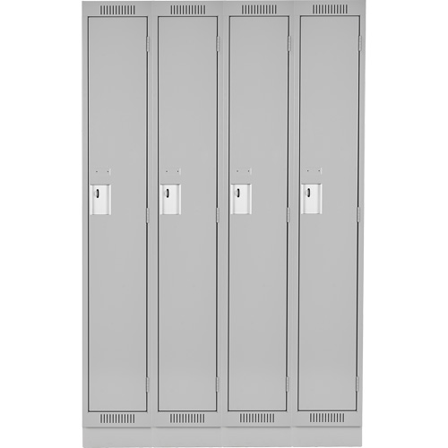 Clean Line Lockers, Bank of 4, 48" x 18" x 76", Steel, Grey, Rivet (Assembled) Pathway Supply LP