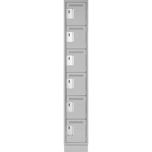 Clean Line Lockerette, 6 -tier, 12" x 18" x 76", Steel, Grey, Rivet (Assembled) Pathway Supply LP