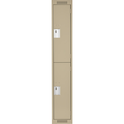 Clean Line Lockers, 2 -tier, 12" x 18" x 72", Steel, Beige, Rivet (Assembled) Pathway Supply LP