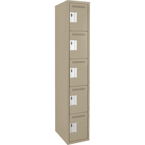 Assembled Clean Line Personal Effects Lockers, 5 -tier, 12" x 72" x 12", Steel Pathway Supply LP