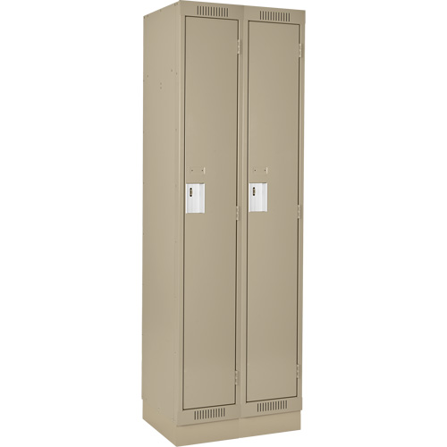 Clean Line Lockers, Bank of 2, 24" x 18" x 76", Steel, Beige, Rivet (Assembled) Pathway Supply LP