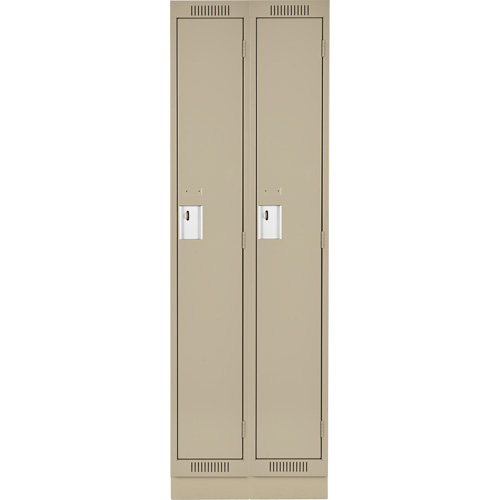 Clean Line Lockers, Bank of 2, 24" x 18" x 76", Steel, Beige, Rivet (Assembled) Pathway Supply LP