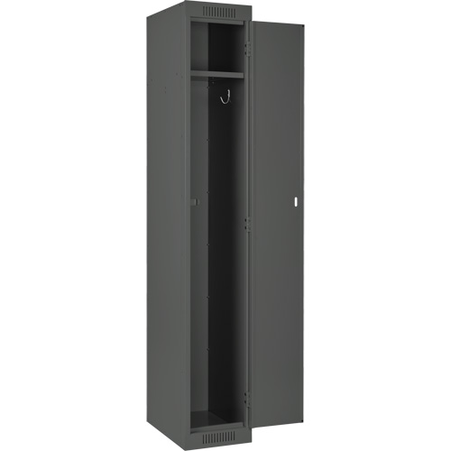 Clean Line Lockers, Bank of 4, 48" x 18" x 76", Steel, Charcoal, Rivet (Assembled) Pathway Supply LP