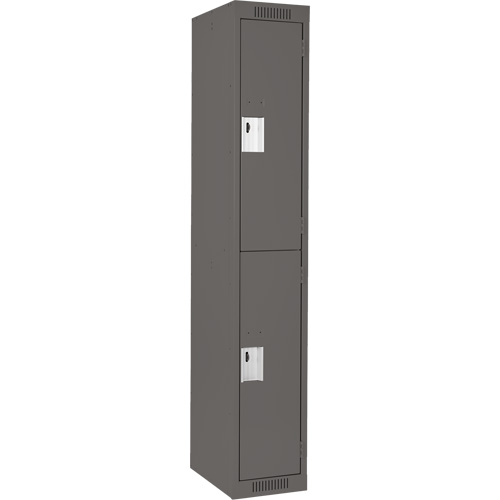 Casiers Clean Line, 2 niveaux, 12" x 18" x 72", Acier, Charbon, Rivet (assembl&eacute;) Pathway Supply LP