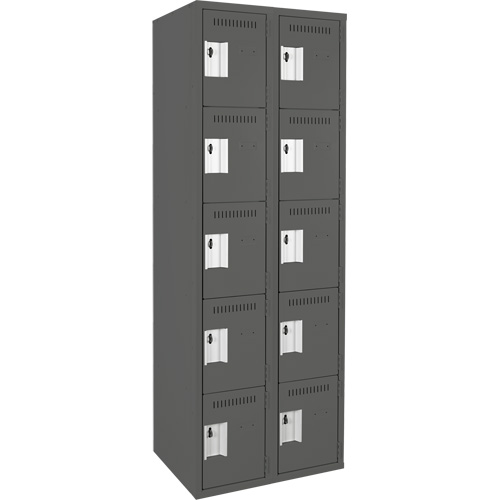Assembled Clean Line Personal Effects Lockers, 5 -tier, Bank of 2, 12" x 72" x 24", Steel Pathway Supply LP