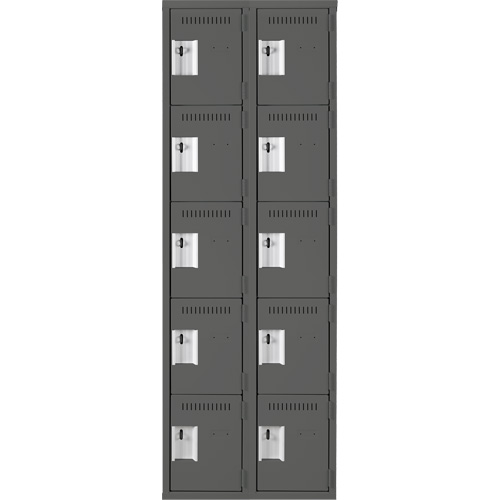 Assembled Clean Line Personal Effects Lockers, 5 -tier, Bank of 2, 12" x 72" x 24", Steel Pathway Supply LP