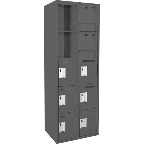 Assembled Clean Line Personal Effects Lockers, 5 -tier, Bank of 2, 12" x 72" x 24", Steel Pathway Supply LP