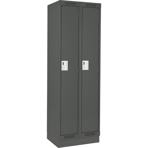 Clean Line Lockers, Bank of 2, 24" x 18" x 76", Steel, Charcoal, Rivet (Assembled) Pathway Supply LP