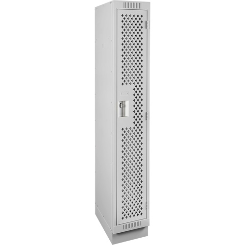 Clean Line Lockers, 12" x 12" x 76", Steel, Grey, Rivet (Assembled), Perforated Pathway Supply LP