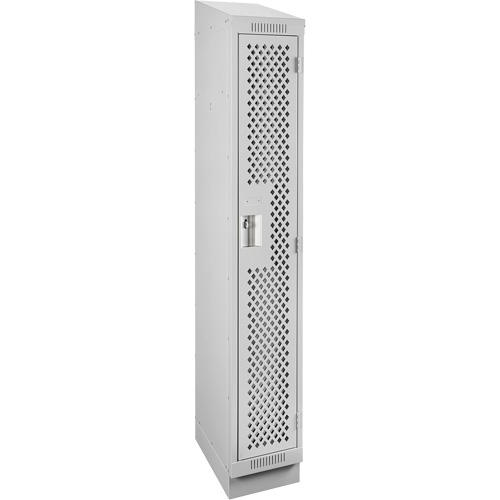 Clean Line Lockers, 12" x 15" x 82", Steel, Grey, Rivet (Assembled), Perforated Pathway Supply LP
