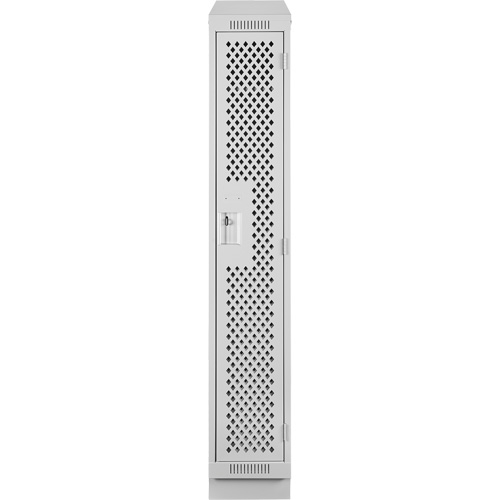 Clean Line Lockers, 12" x 15" x 82", Steel, Grey, Rivet (Assembled), Perforated Pathway Supply LP