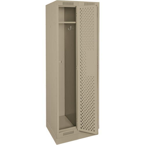 Clean Line Lockers, Bank of 2, 24" x 12" x 76", Steel, Beige, Rivet (Assembled), Perforated Pathway Supply LP