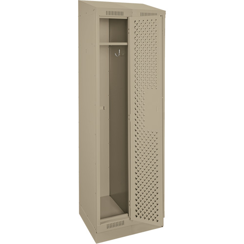Clean Line Lockers, Bank of 2, 24" x 15" x 82", Steel, Beige, Rivet (Assembled), Perforated Pathway Supply LP