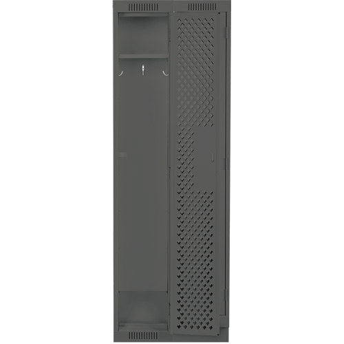 Clean Line Lockers, Bank of 2, 24" x 12" x 76", Steel, Charcoal, Rivet (Assembled), Perforated Pathway Supply LP